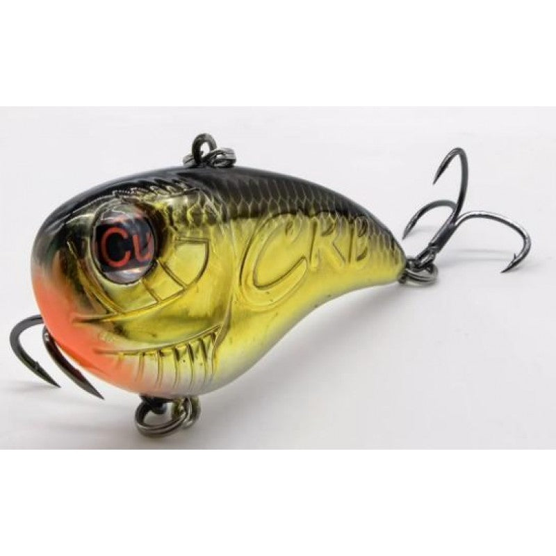 Fishing lure with a gradient color pattern on a white background
