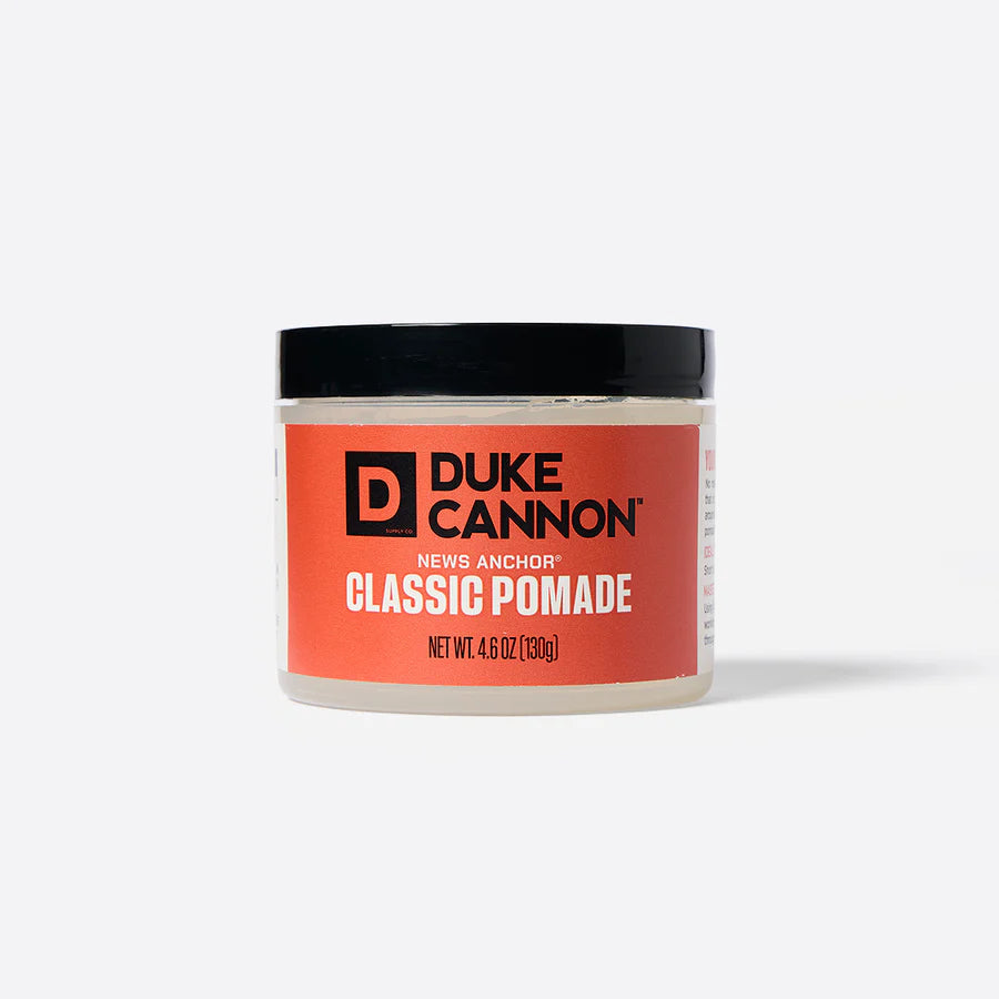 Jar of Duke Cannon Classic Pomade on a white background