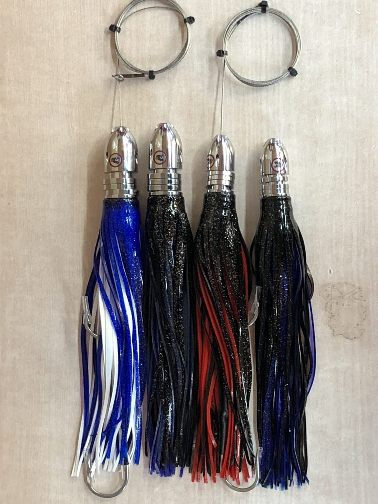 Blue Water Candy Hoo-Knocker JR. 14oz Jet/Rattle Head Wahoo Lure Rigged