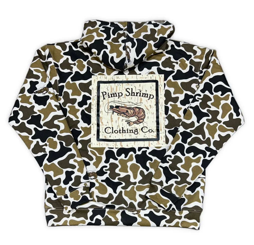 Pimp Shrimp Clothing New School Camo Mid-Weight Hoodie