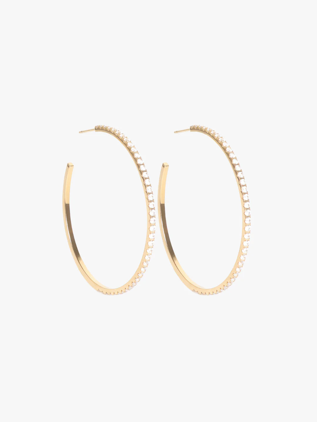 Marrin Costello Jay Hoops 2"- Pave gold