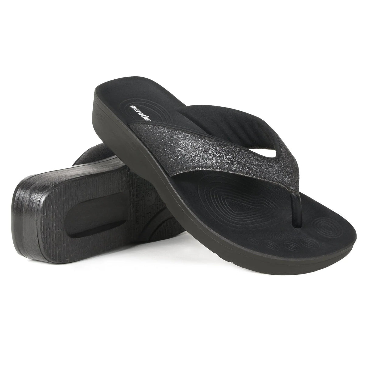 Aerothotic Crystal Mist Women's Flip-Flops Sandal - Black