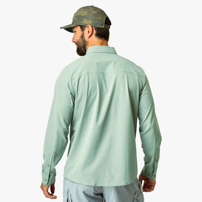 Aftco Air O Mesh Tech Long Sleeve - Bay Leaf - Size L