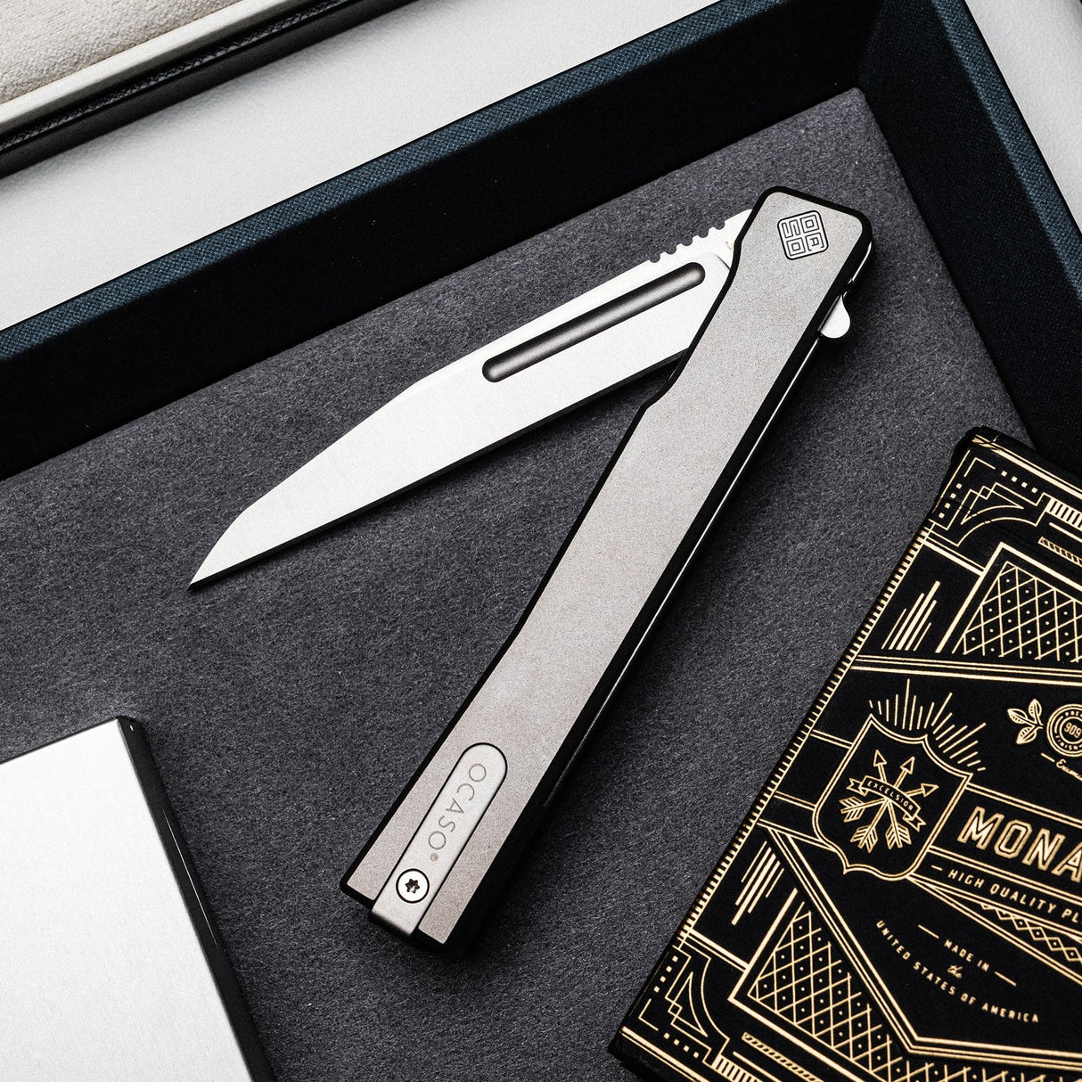 Ocaso Solstice - Titanium / Satin Wharncliffe Blade Knife