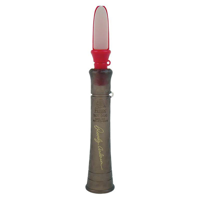 Dog call with red top on a white background