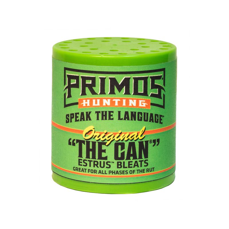 Green hunting call with 'Primos Hunting' branding on a white background