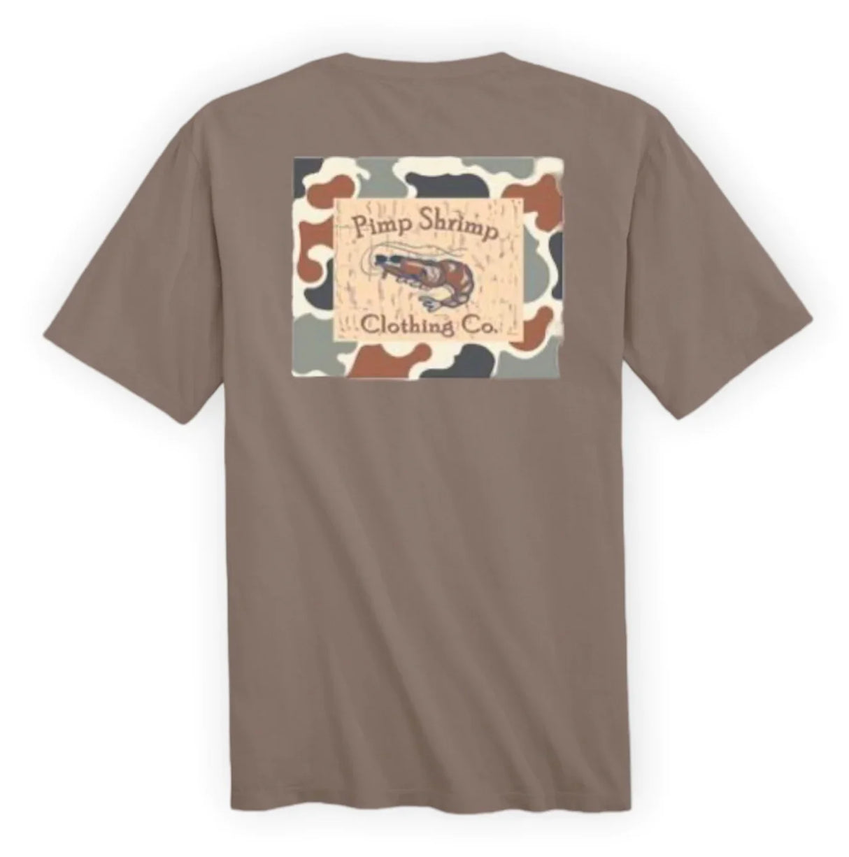 Pimp Shrimp Short Sleeve Camo-Back Pocketed T-Shirt