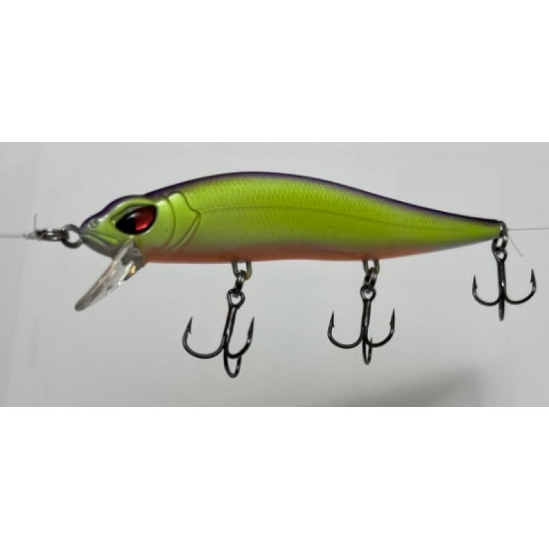 Fishing lure with multiple hooks on a white background