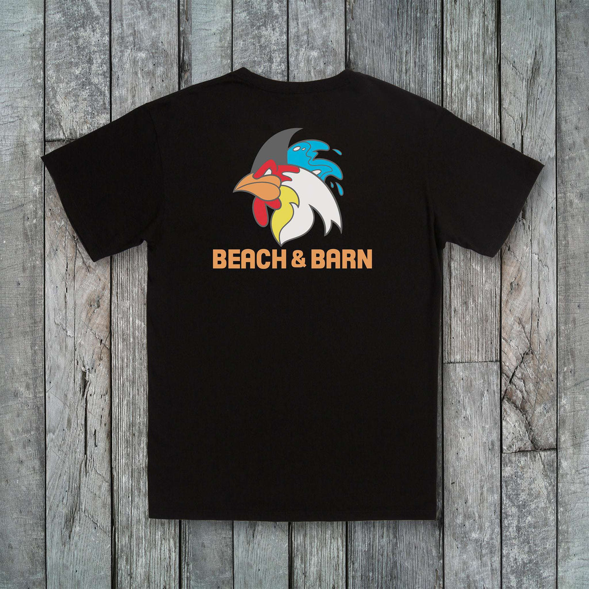 Beach & Barn Outfitters Rooster Fin Tee Shirt - Black