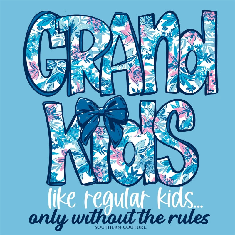 Southern Couture Soft Pattern Letter Grandkids Tee - Sky