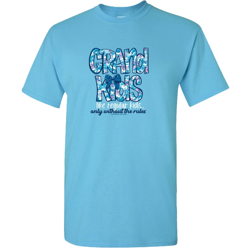 Southern Couture Soft Pattern Letter Grandkids Tee - Sky