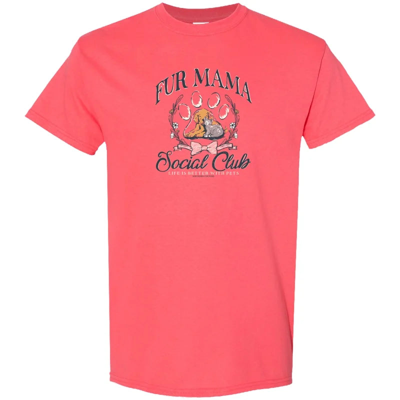 Southern Couture Soft Fur Mama Social Club - Coral Silk