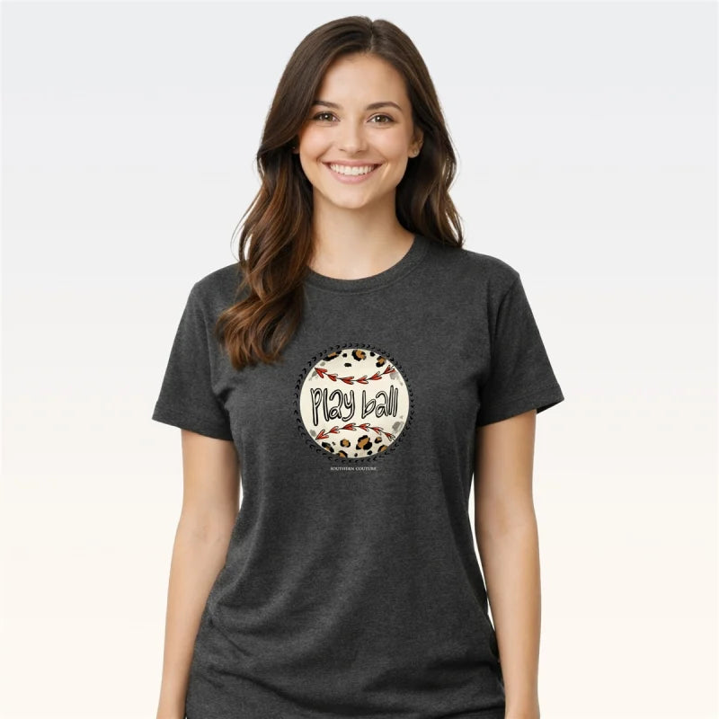 Southern Couture Soft Play Ball Tee - Dark Heather