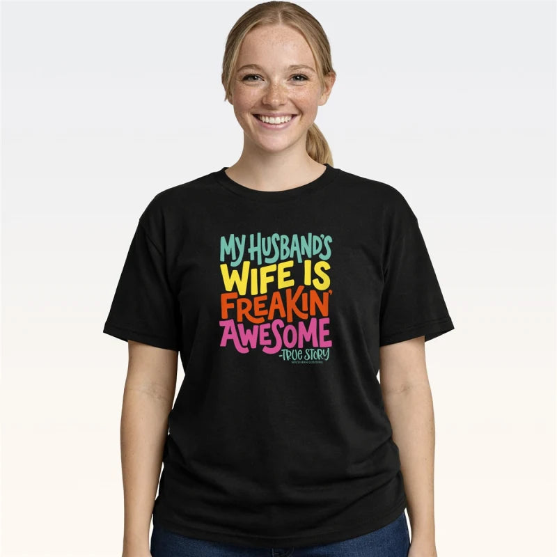 Southern Couture Sc Soft My Husbands Wife - Black Tee