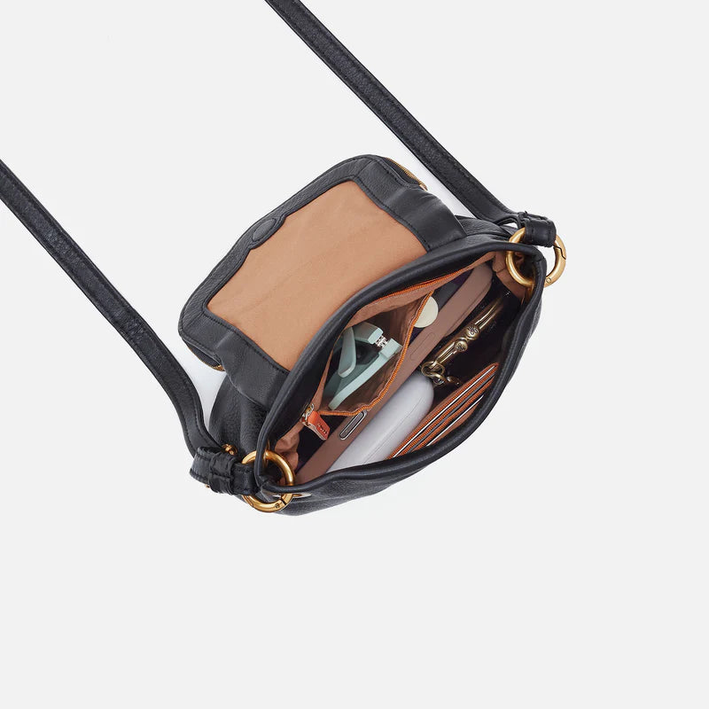 Hobo Fern Zip-Flap Crossbody - Black