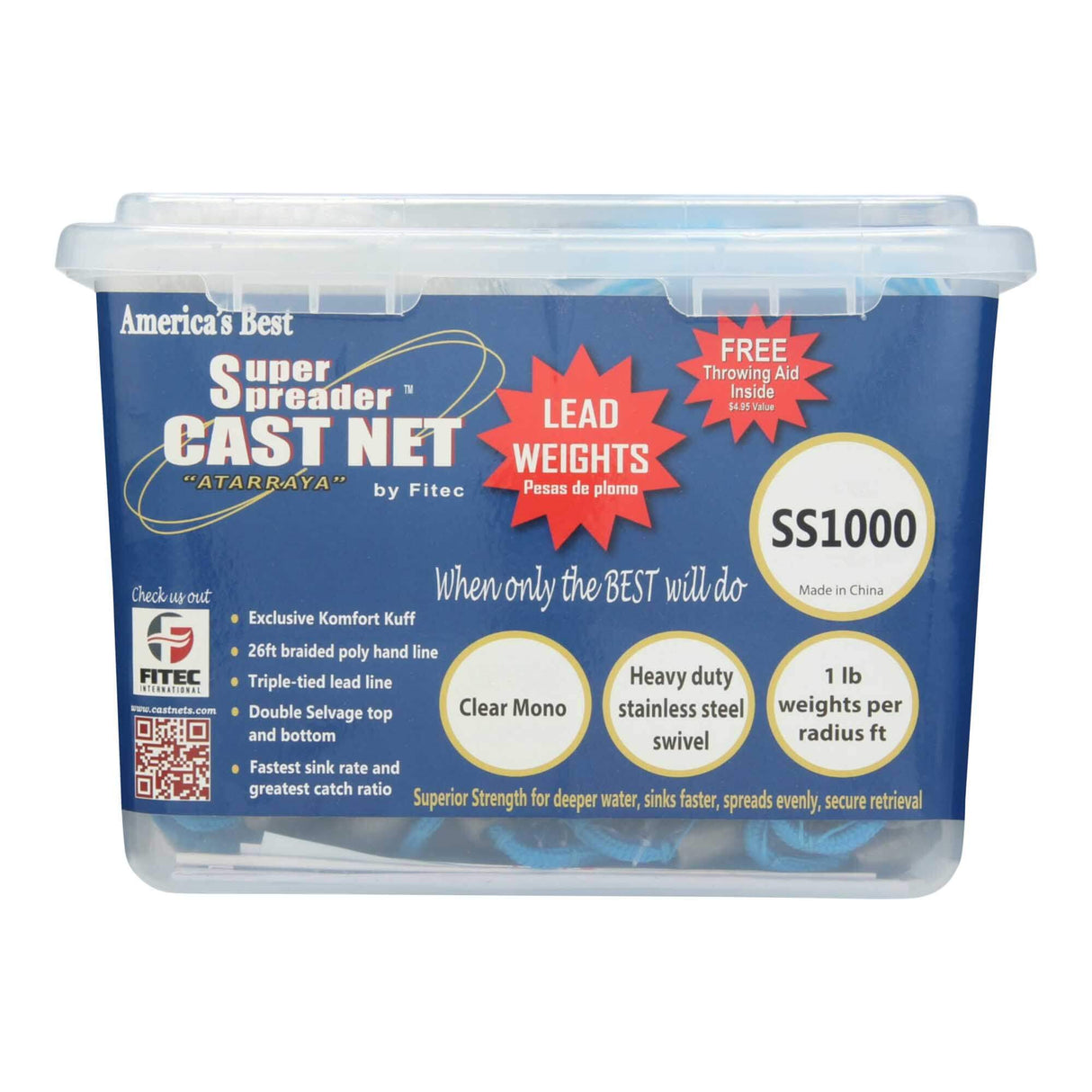 Fitec SS-1000 Super Spreader Series Cast Net - 7ft