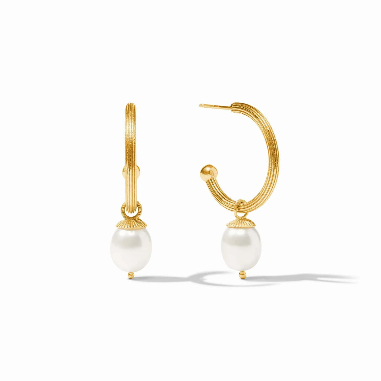 Julie Vos Sanibel Pearl Hoop & Charm Earring