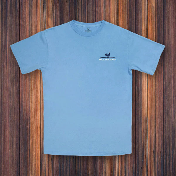 Beach & Barn Outfitters Skeleton Crew Tee Shirt - Azure