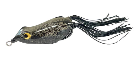 Fishing lure resembling a frog on a white background