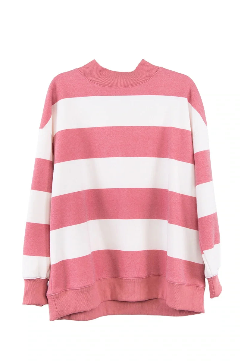 Katydid Striped Mockneck Pullover