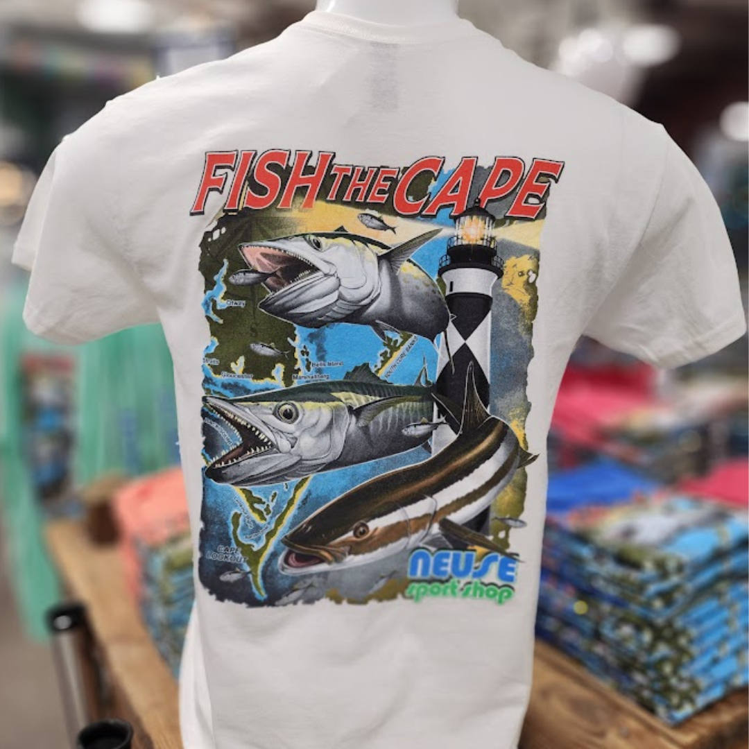 Neuse Sport Shop "Fish The Cape" Short Sleeve Tee - With Pocket