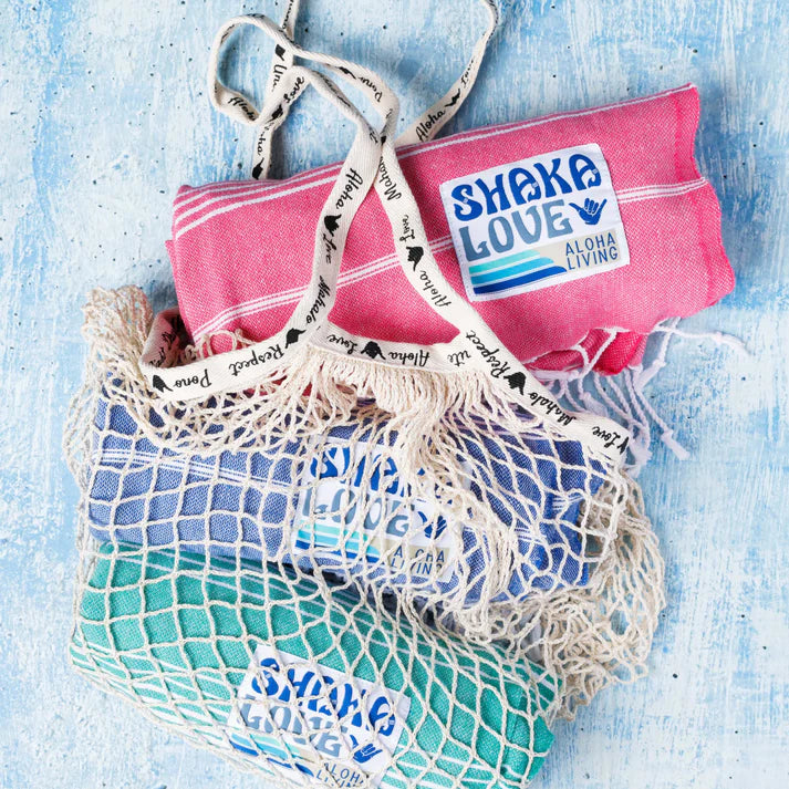 Shaka Love Organic Mesh Tote & Beach Bag