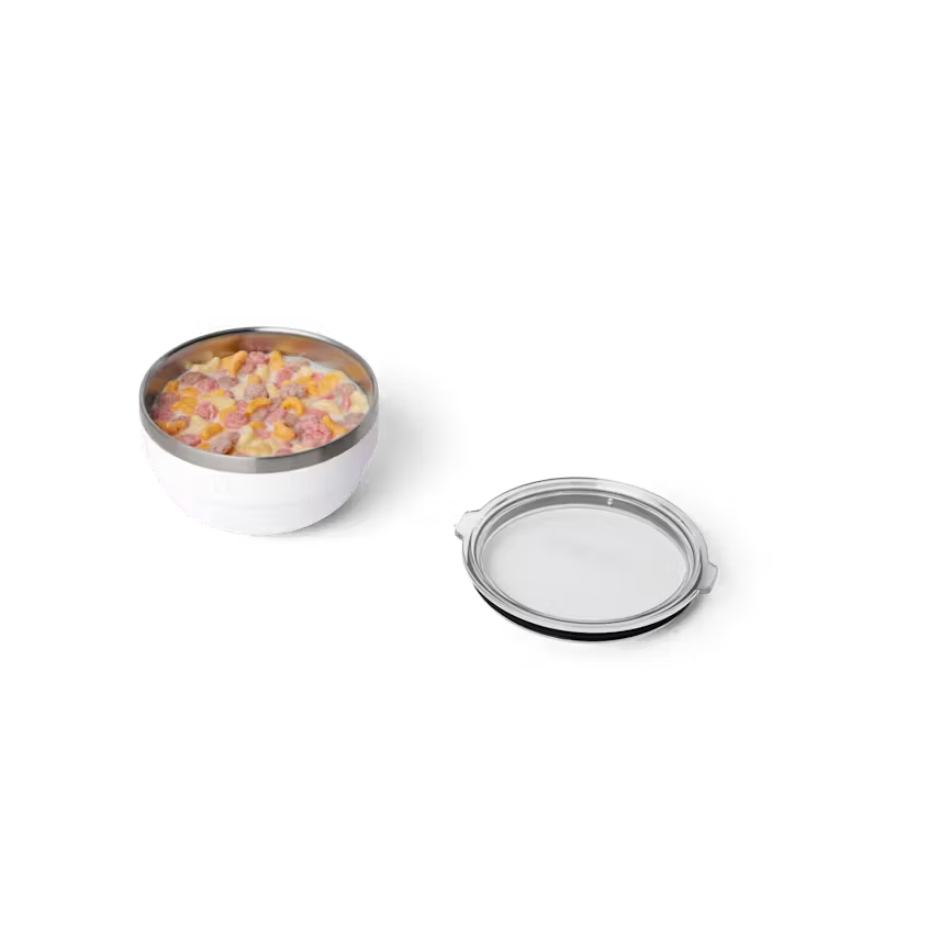 White food container with a lid on a white background
