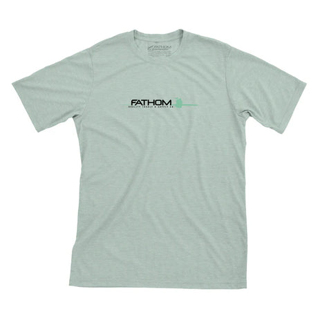 Light gray t-shirt with 'Fathom' logo on a white background