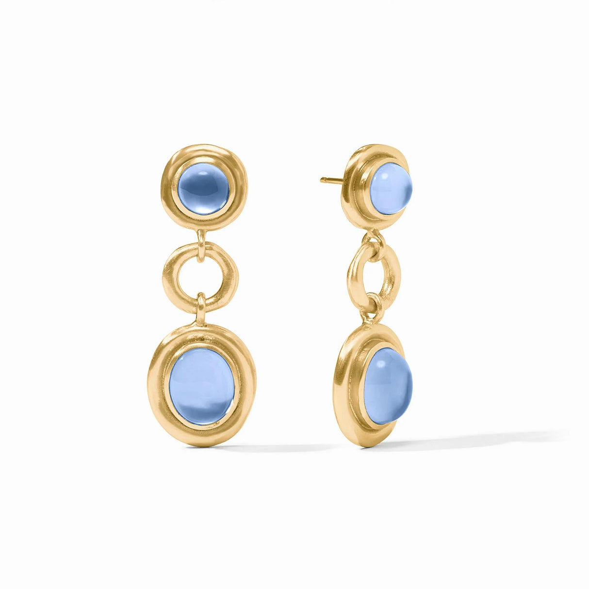 Julie Vos Wave Tier Earring Iridescent Chalcedony Blue
