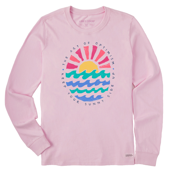 Life Is Good Women's Quirky Sun Ocean Sunny Side Up Long Sleeve Crusher Tee