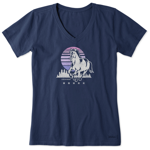 Life Is Good Women's Sunset Horse Crusher Tee