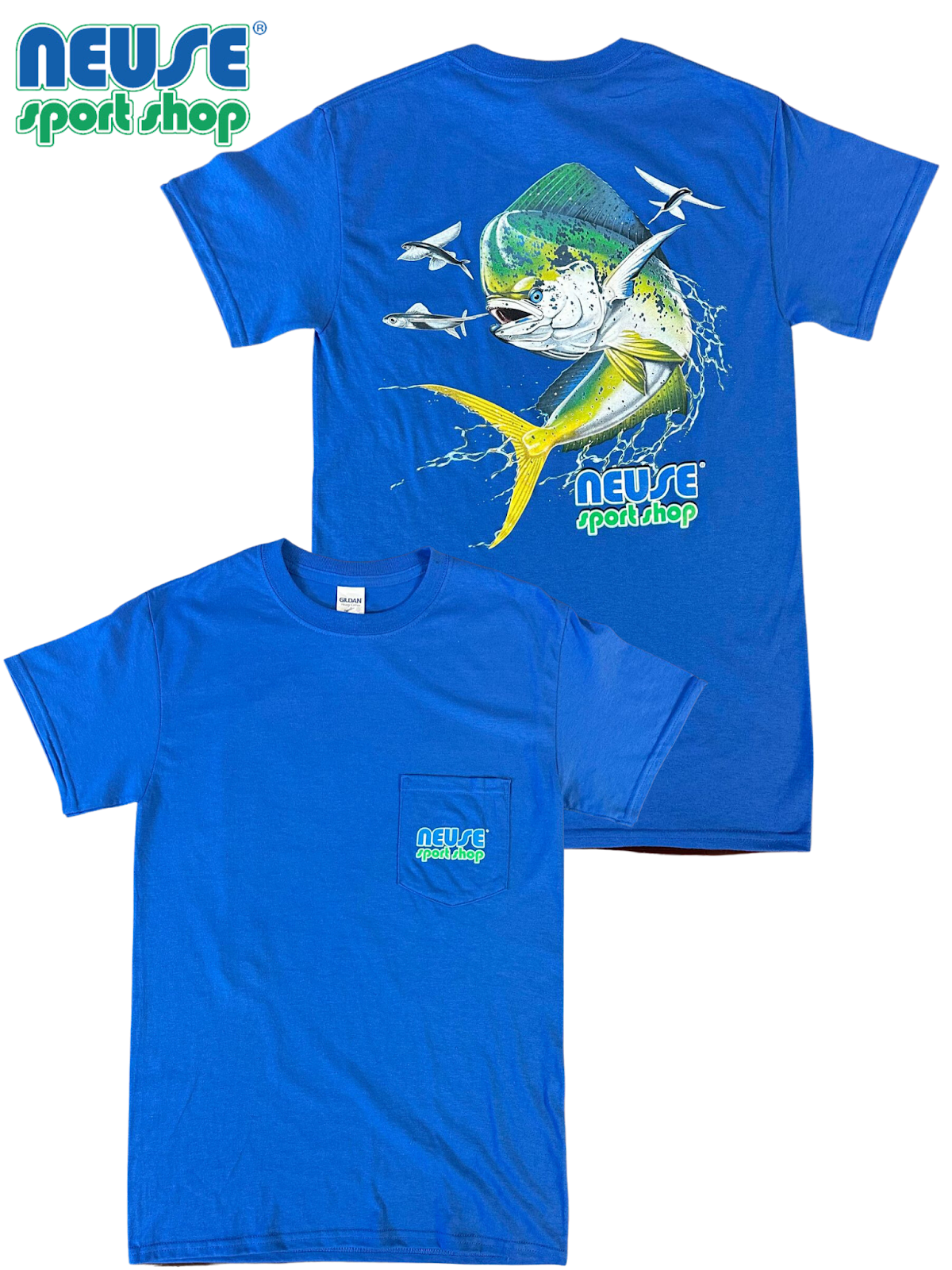 Neuse Sport Shop “Mahi” Short Sleeve Tee With Front Pocket