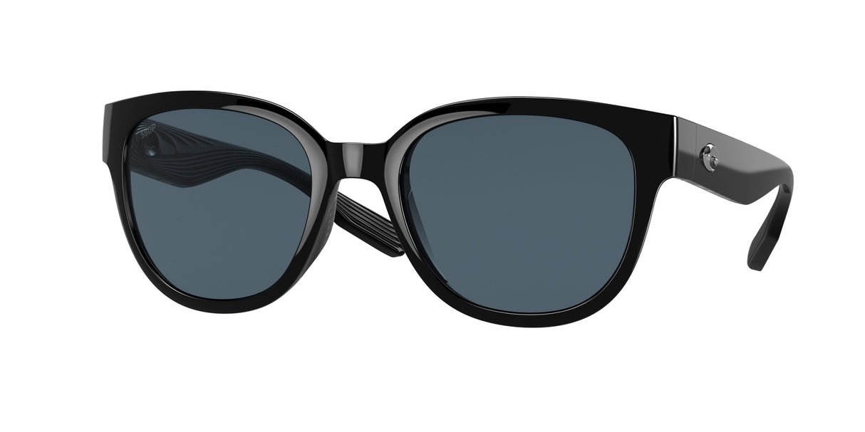 Black sunglasses with dark lenses on a white background