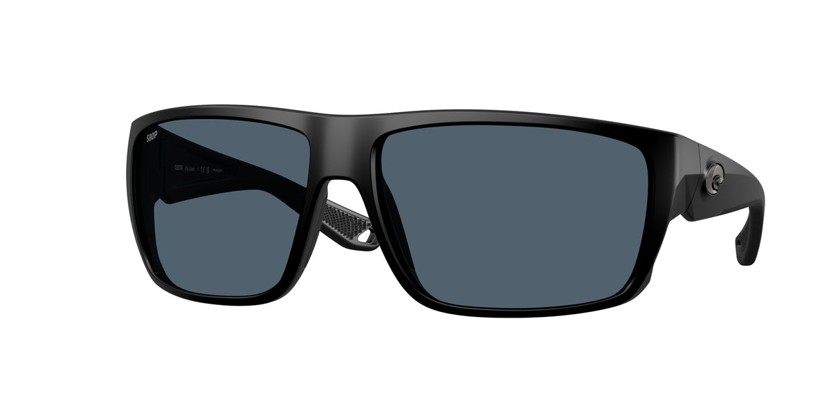 Black sunglasses with dark lenses on a white background