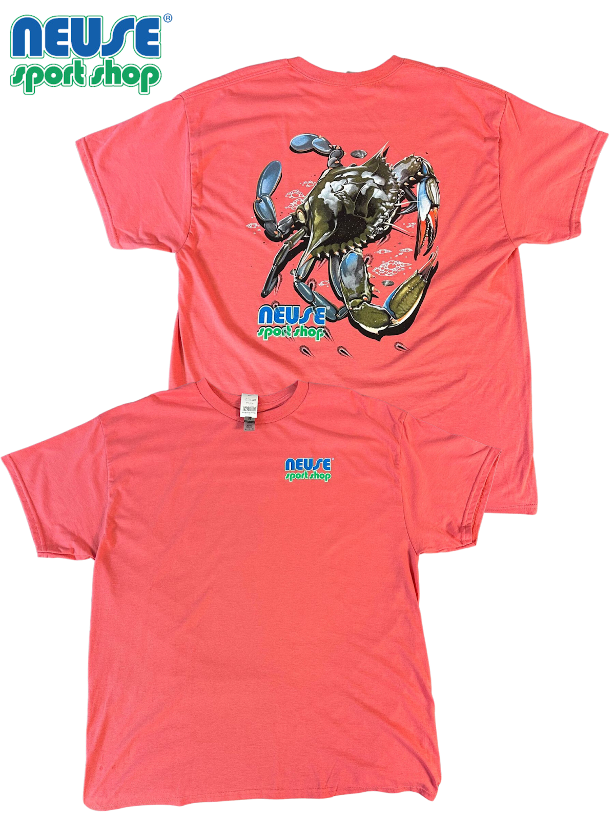 Neuse Bender Blue Crab Short Sleeve Tshirt with NO Front Pocket