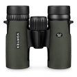 Green binoculars with black accents on a white background, featuring the Vortex brand.