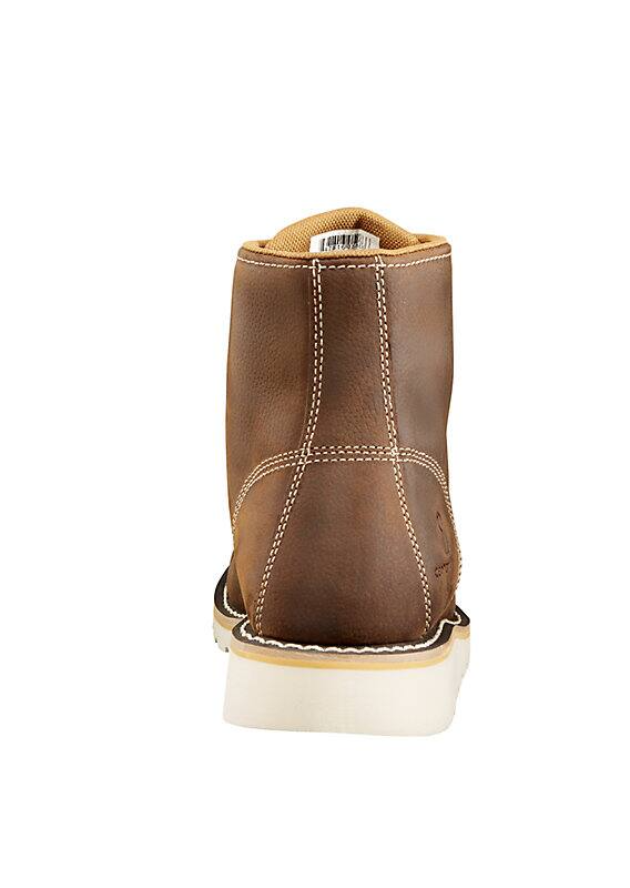 Brown leather boot with white sole on a white background