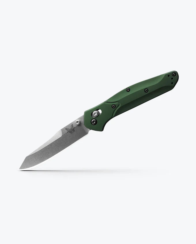 Benchmade Osborne Green Aluminum Reverse-tanto Knife