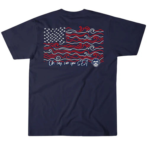 Salt Monkey Oh, say, can you Sea Tee - Navy