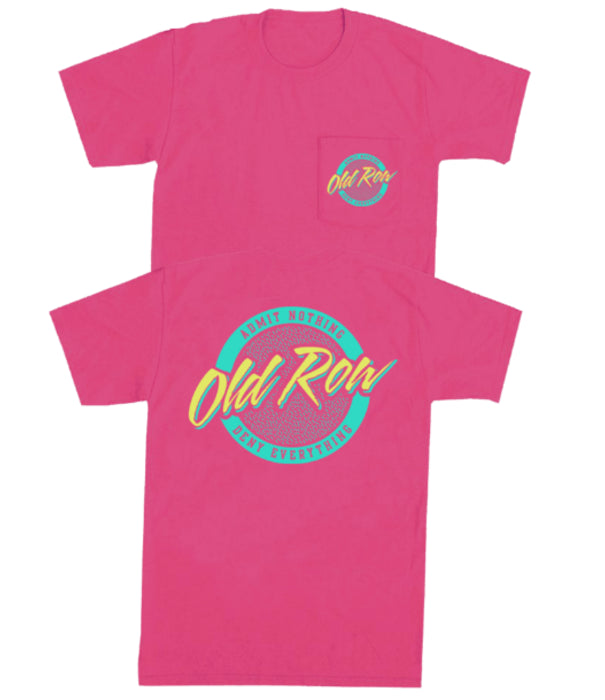 Old Row Circle Logo Pocket Tee - Heliconia