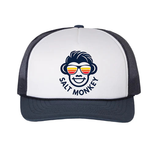 Salt Monkey Sammy Foam Trucker Cap - Navy/White