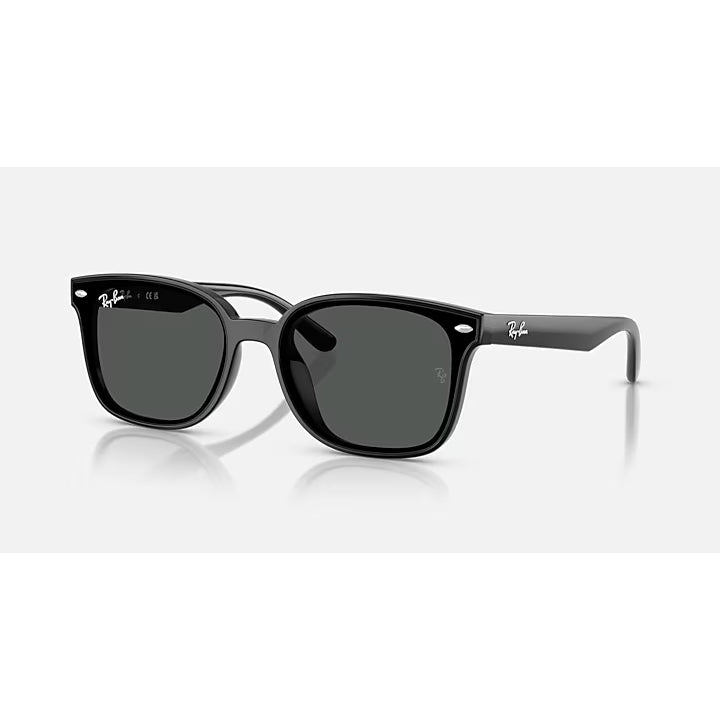 Black sunglasses with a reflective surface on a white background