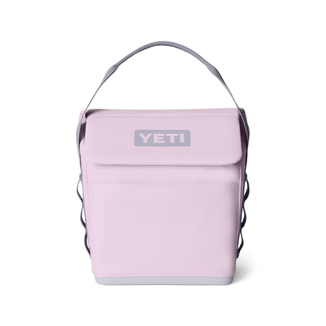 Pink YETI cooler bag on a white background
