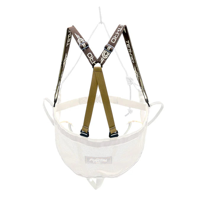 Clear backpack with brown straps on a white background