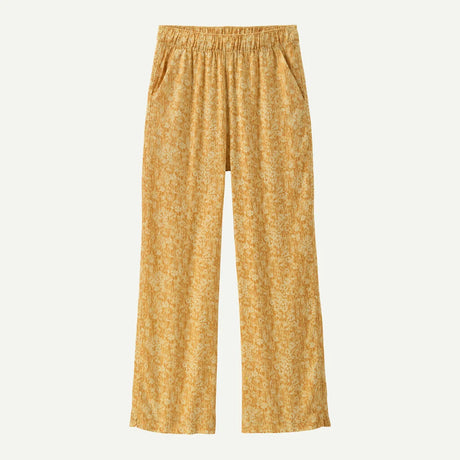 Yellow patterned pants on a white background