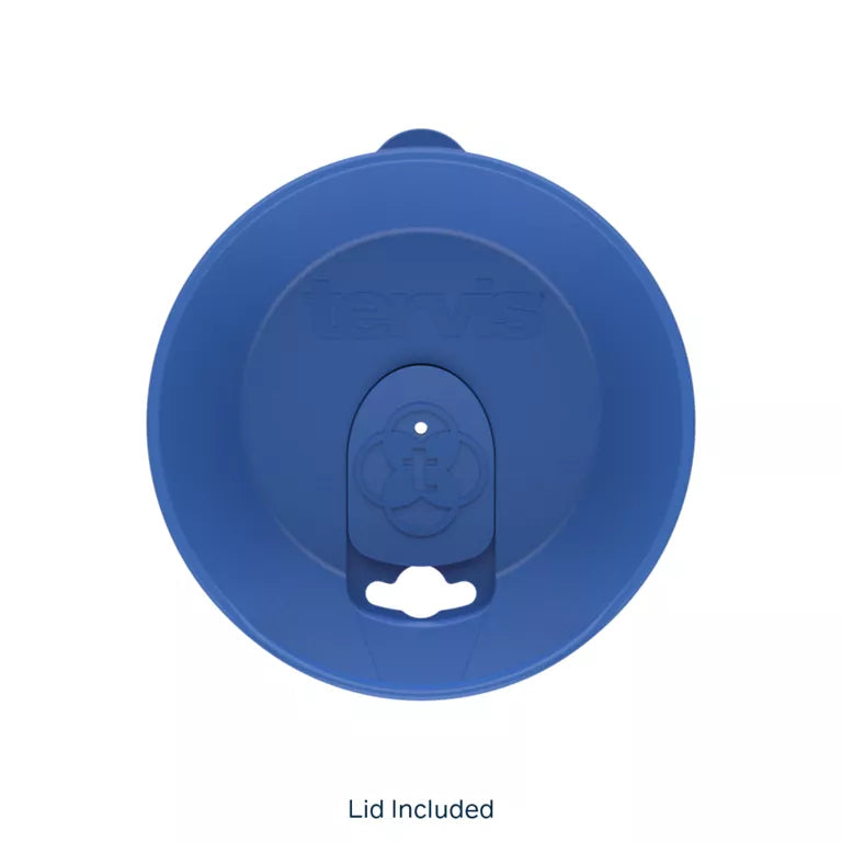 Blue silicone lid on a white background