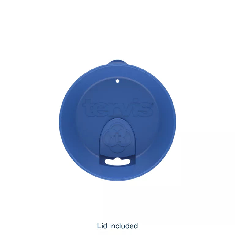 Blue lid with Tervis logo on a white background