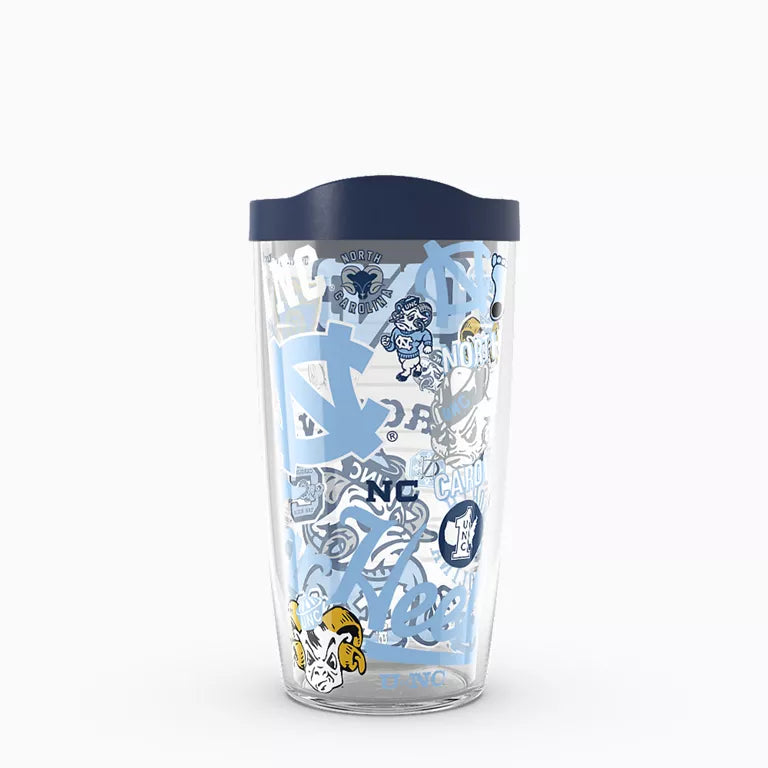 UNC Tarheels All Over Wrap Tumbler w/ Lid
