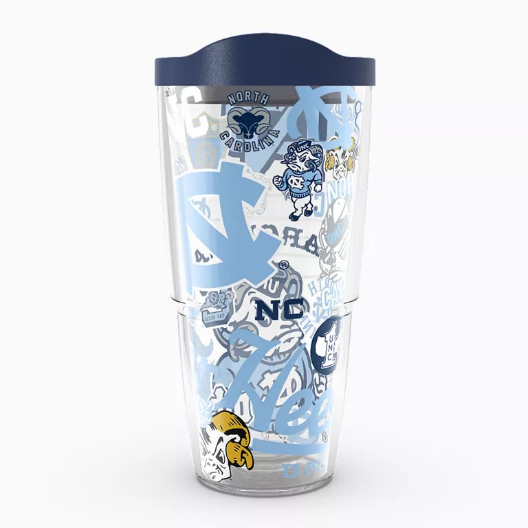 UNC Tarheels All Over Wrap Tumbler w/ Lid