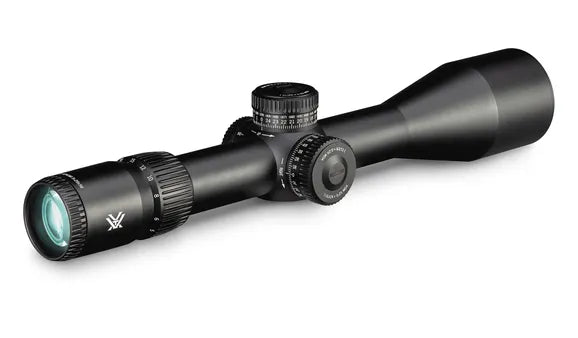 Black rifle scope on a white background